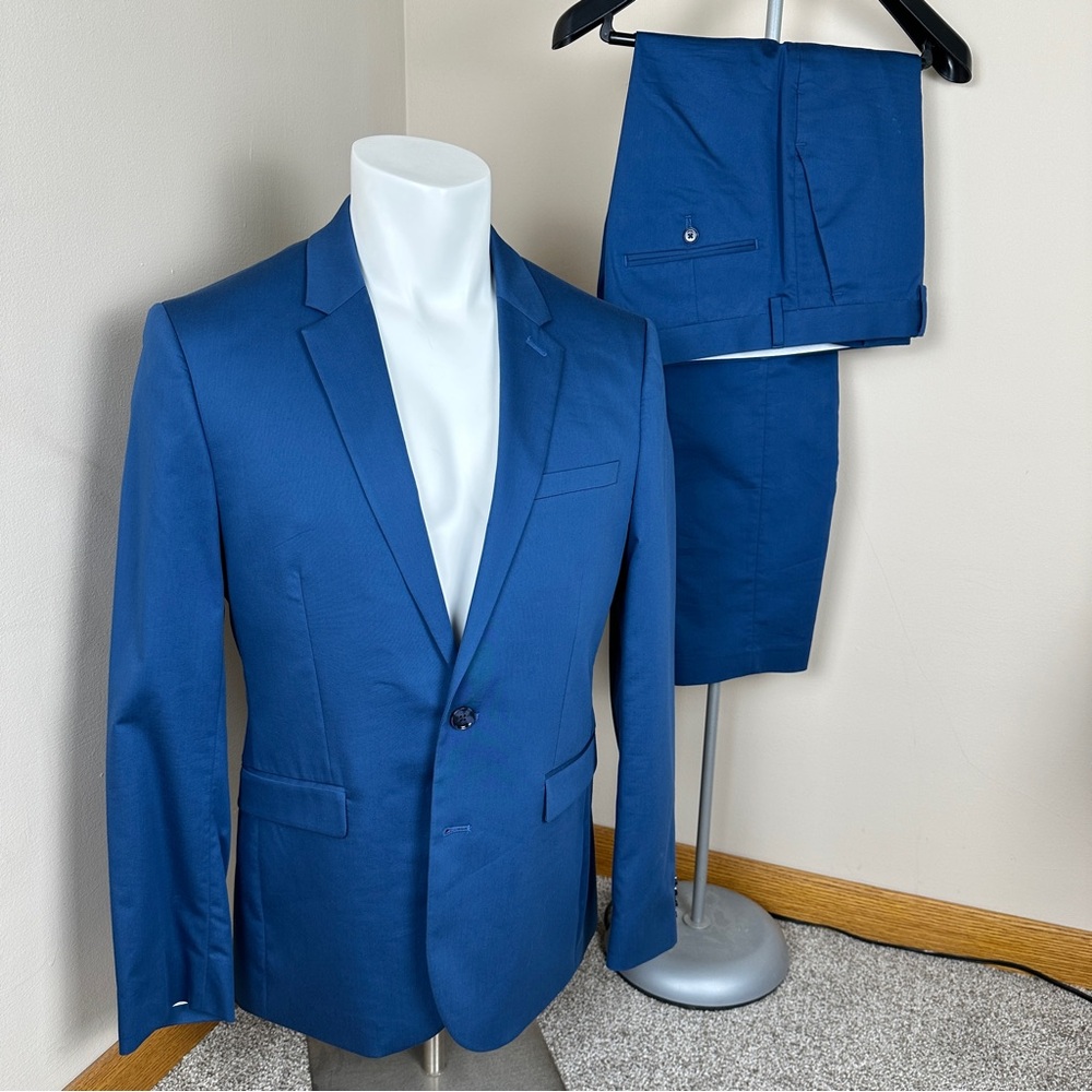 Express Extra Slim Suit Royal Blue Jacket & Pants